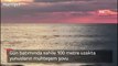 Gün batımında sahile 100 metre uzakta yunusların muhteşem şovu