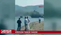 Kocaeli Körfezi'nde LPG yüklü tanker alev alev yanıyor