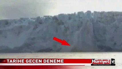 BUZ DAĞLARININ OLUŞTURDUĞU DALGALARDA SÖRF YAPTI