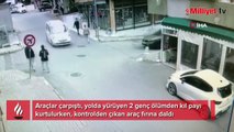 Araçlar çarpıştı, gençler ölümden kıl payı kurtuldu