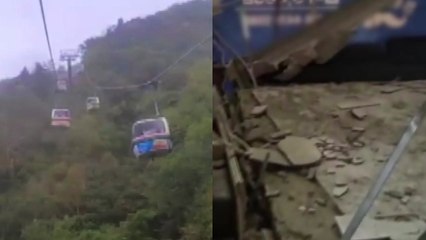 덕유산 곤돌라 멈춰 승객 '발동동'...건물 2층 바닥 붕괴 / YTN