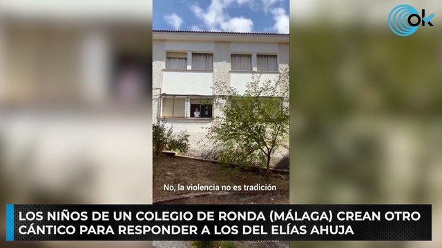 Los niños de un colegio de Ronda (Málaga) crean otro cántico para responder a los del Elías Ahuja