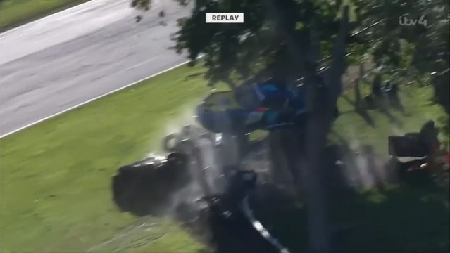 Porsche Carrera Cup UK 2022 Brands Hatch Race 1 Martin Huge Crash Over Barrier