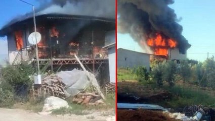 Eşi ve çocuğu kendisini terk etti diye komşusunu bıçaklayıp, kendi evini yaktı