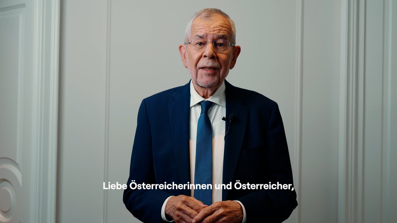 Videobotschaft von Alexander Van der Bellen: 'Danke für Ihre Stimme. Ich werde sorgsam damit umgehen'