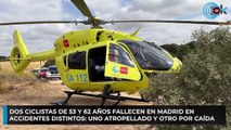 Dos ciclistas de 53 y 62 años fallecen en Madrid en accidentes distintos: uno atropellado y otro por caída