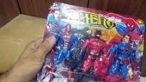 Unboxing and Review of 3 pcs avengers characters toys set superman, hulk, ironman