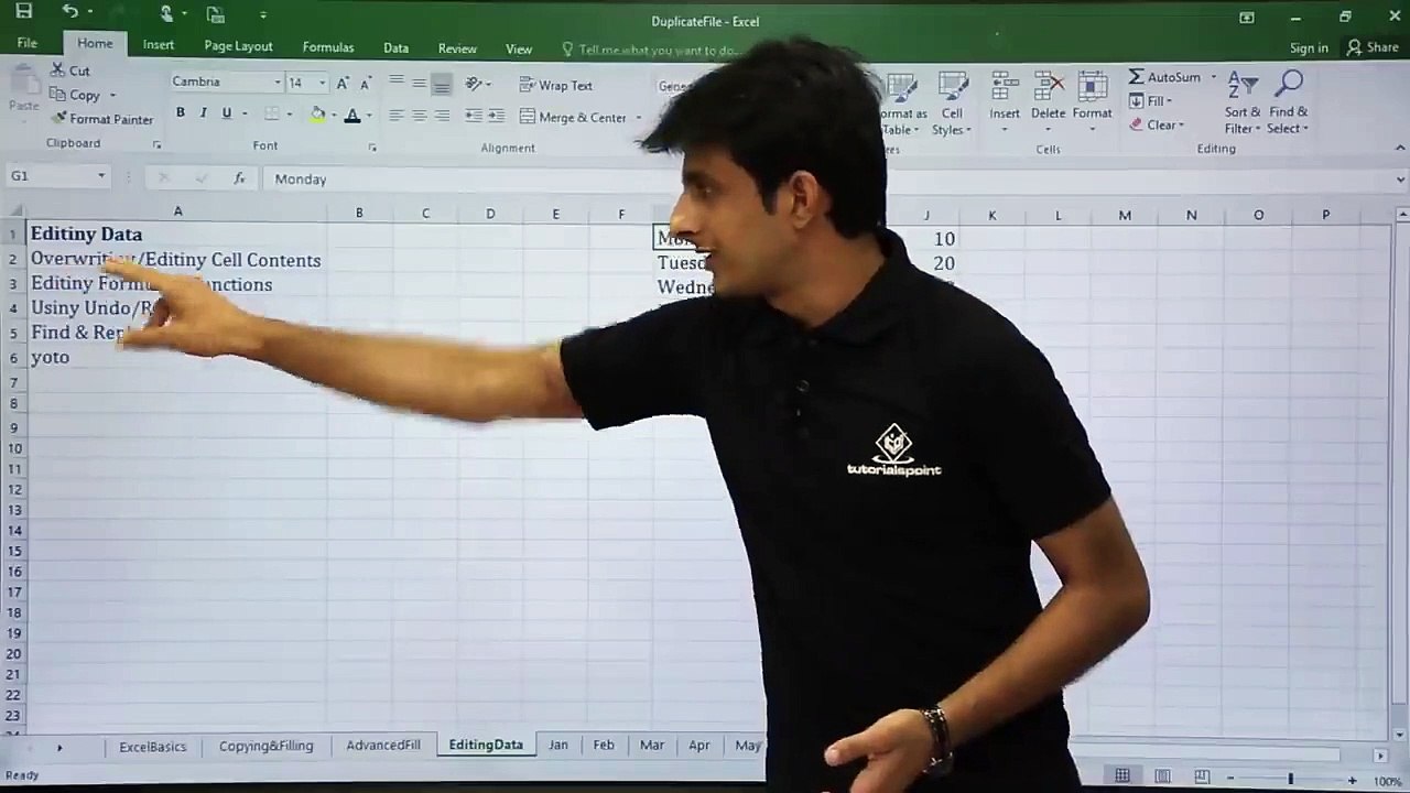 MS Excel - Editing Data