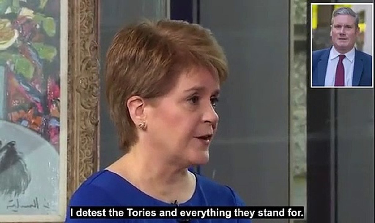 Nicola Sturgeon is slammed for 'dangerous' language after raging that she 'detests the Tories and all they stand for' in interview where SNP chief hinted she WOULD do an election deal to put Keir Starmer in No10