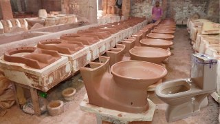 Ceramic Toilet Seat Manufacturing Process in Factory - How Commodes Made