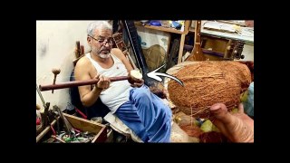 Amazing musical instrument making from coconut