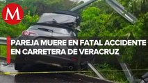 Accidente en carretera de Veracruz deja dos personas muertas