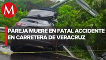 Accidente en carretera de Veracruz deja dos personas muertas