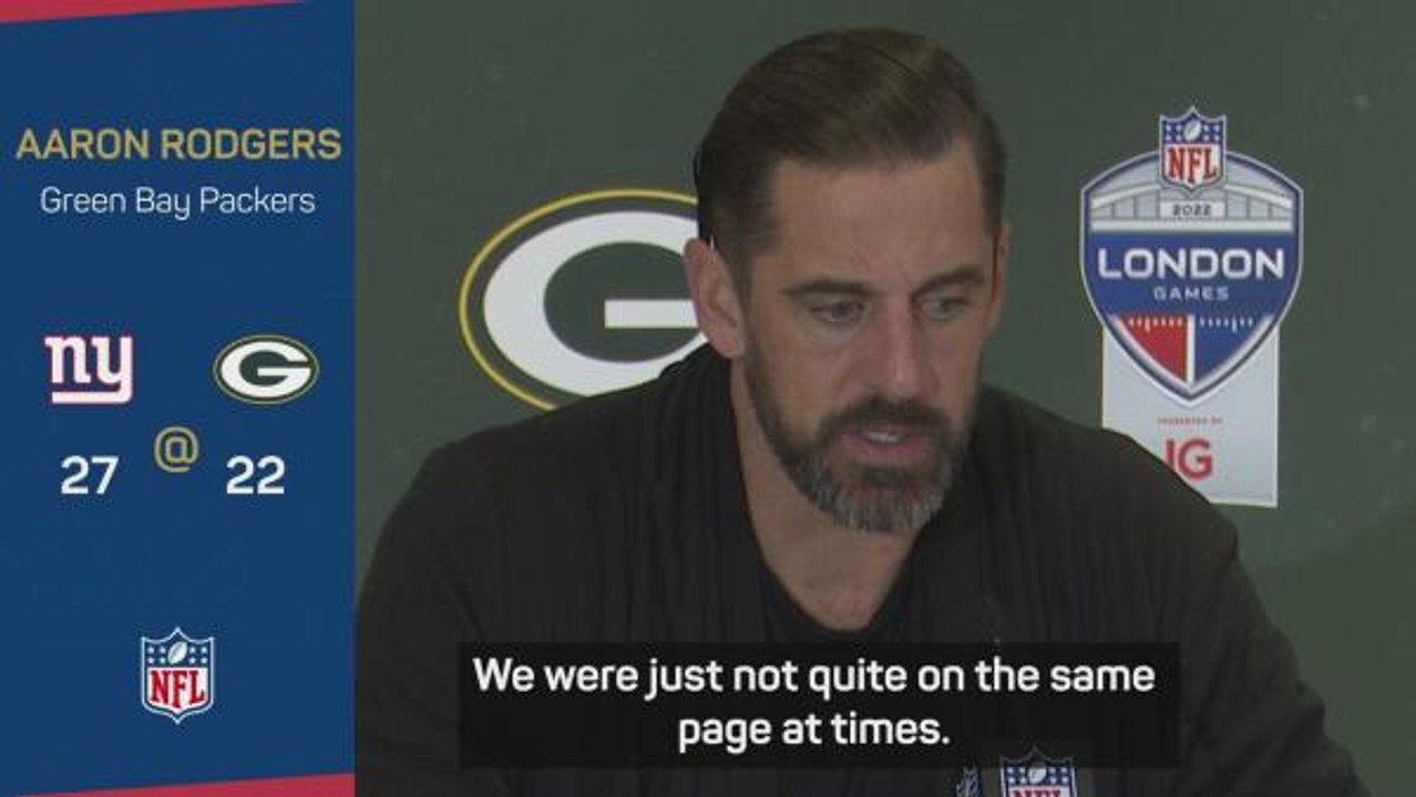 Rodgers sees 'slip in standards' for Packers after Giants loss