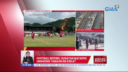 Football referee, sugatan matapos umanong tamaan ng kidlat | UB