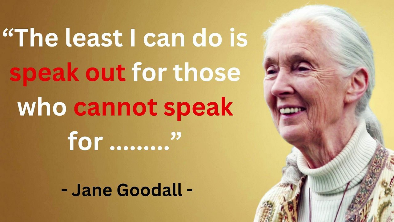 THE GREATEST Dame Jane Goodall quotes about animals and hope. pioneering woman