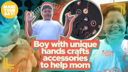 Boy with unique hands crafts accessories to help mom | Make Your Day