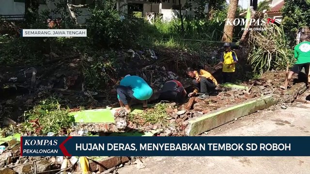 Hujan Deras Robohkan Tembok Sekolah