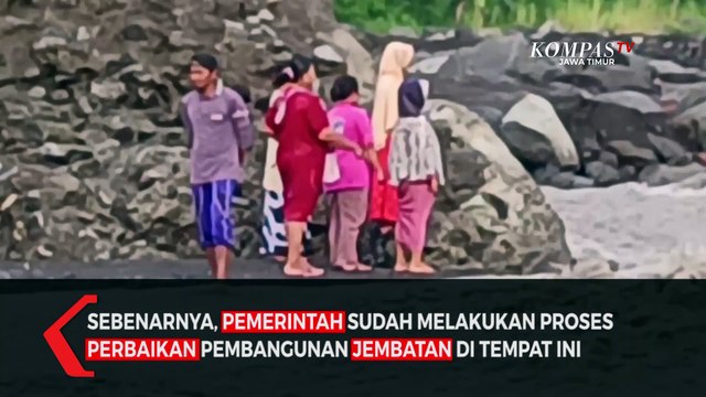 Tanggul Darurat Jebol , Puluhan Siswa Digendong Lintasi Aliran Lahar Semeru