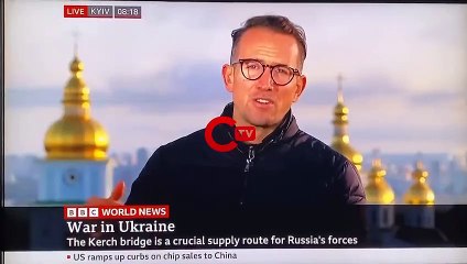 Canlı yayın sırasında roketin kiev vurma anı