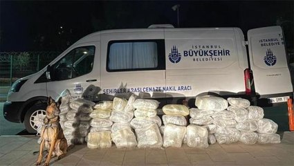 İBB'nin cenaze aracından 144 kilo 550 gram esrar çıktı
