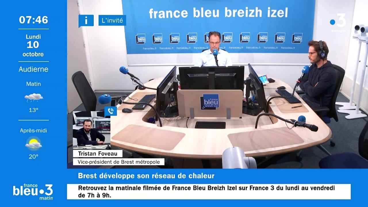 Le réseau de chaleur s'agrandit dans la métropole de Brest : Tristan Foveau invité de  France Bleu Breizh Izel