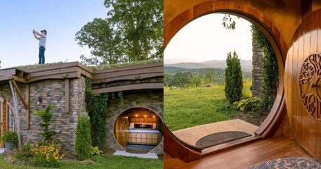 Ce couple a construit une incroyable maison souterraine digne du hobbit nichée à flanc de montagne