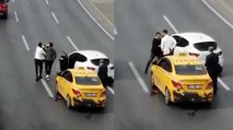 İstanbul’da kaza sonrası kavga! Taksi şoförüne kafa attı