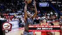 NCAA Season 98 | Best Player: JM Bravo (LPU vs SSC-R) | Men's Basketball Tournament Round 1