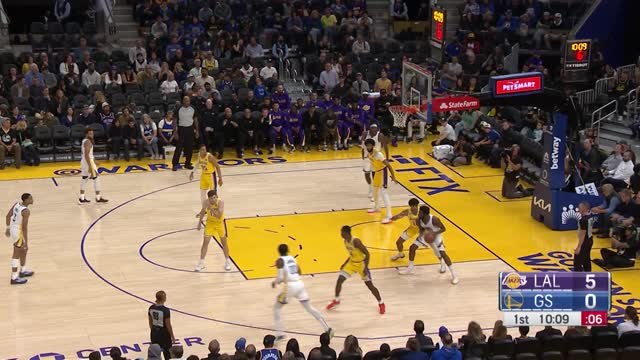 AD stars as Lakers inflict first preseason loss on champions Warriors