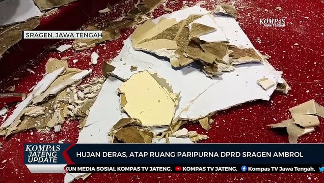 Hujan Deras, Atap Ruang Rapat Paripurna DPRD Sragen Ambrol