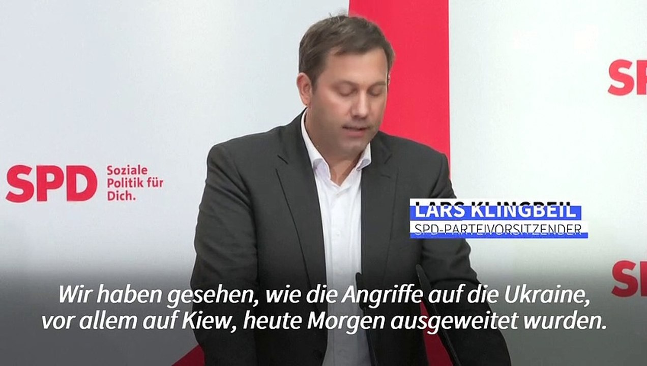 SPD-Chef Klingbeil bekräftigt Solidarität mit Ukraine