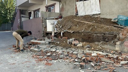 Ümraniye'de bahçe duvarı yıkıldı