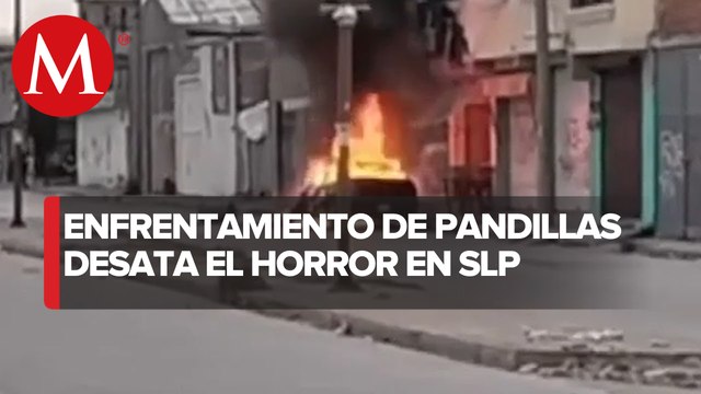 Queman un vehículo en San Luis Potosí, una persona perdió la vida