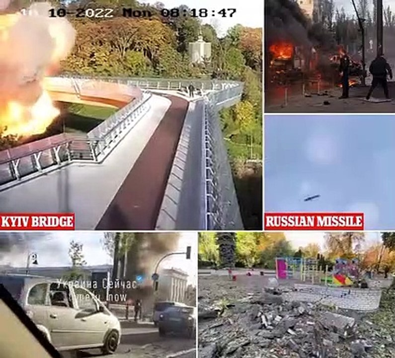 Death and destruction across Ukraine as 83 Russian missiles hit major cities - with Putin warning there will be a 'severe' response to further 'attacks' as he retaliates for Crimea bridge blast