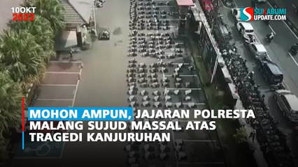 Mohon Ampun, Jajaran Polresta Malang Sujud Massal atas Tragedi Kanjuruhan