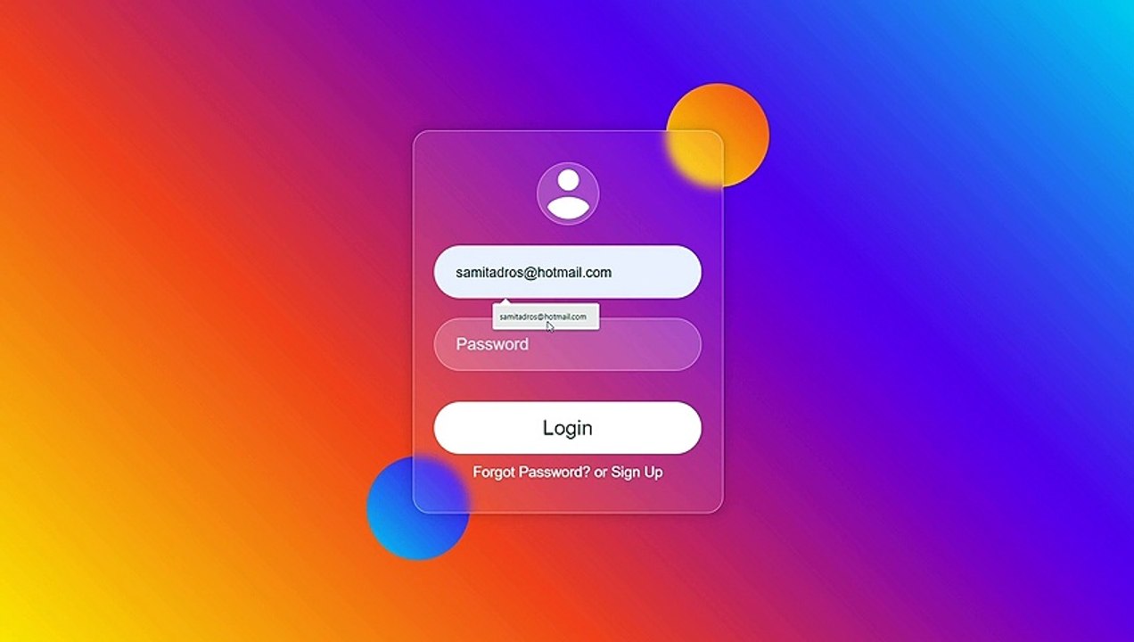 Glassmorphism Login Form Using HTML & CSS