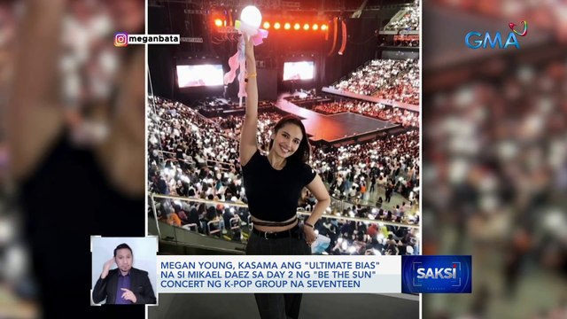Megan Young, kasama ang ultimate bias na si Mikael Daez sa day 2 ng Be The Sun concert ng K-pop group na Seventeen | Saksi