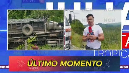 ¡Camión repleto de ganado se va a hondonada en la ruta de Olancho hacia TGU!