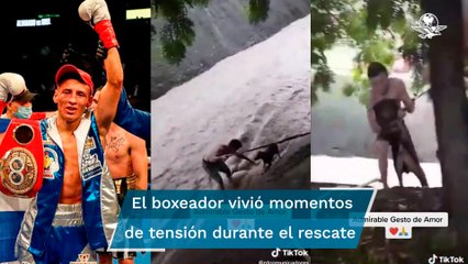 Excampeón de boxeo arriesga su vida para salvar a un perrito durante el ciclón Julia