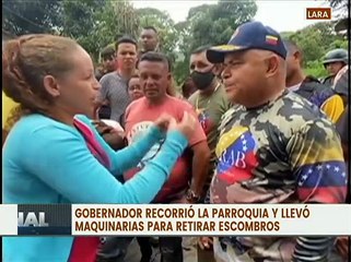Gobernación de Lara despliega maquinarias en la parroquia Juáres para retirar escombros