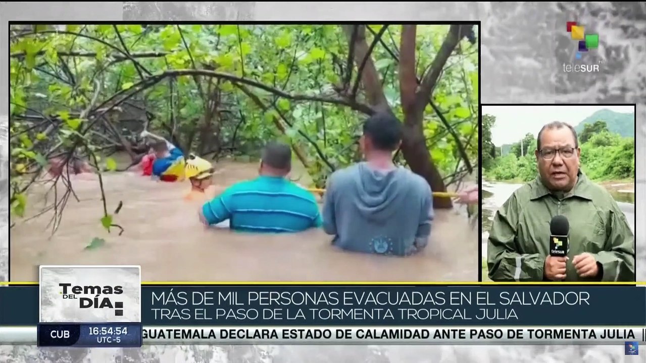 El Salvador: Autoridades registran múltiples daños materiales tras paso de tormenta tropical Julia