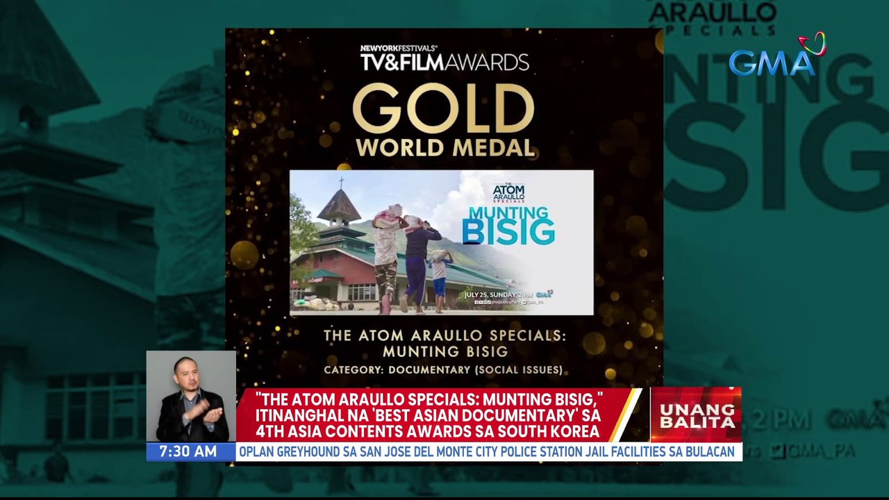 "The Atom Araullo Specials: Munting Bisig", itinanghal na 'Best Asian Documentary' sa 4th Asia Contents Awards sa South Korea | UB