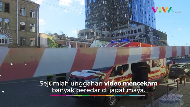 Ngeri! Rudal Rusia Hantam Bangunan Samsung Eropa