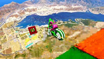 Homem-Aranha Com Motos Futuristas Obstáculo ! ALL SPIDER-MAN’s Dancing In The Motorcycle - GTA V