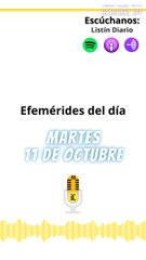 Efemérides Martes 11 de octubre
