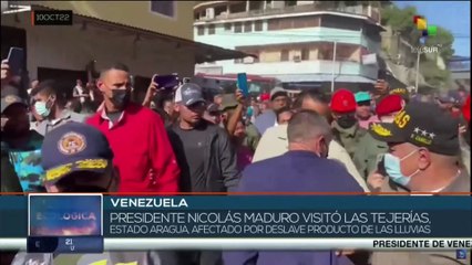 Venezuela: Pdte. Nicolás Maduro inspecciona labores de rescate en Las Tejerías
