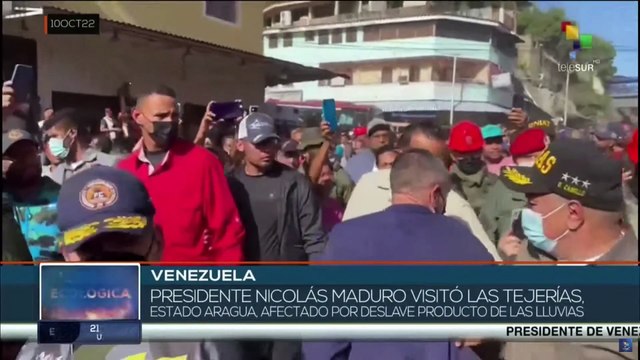 Venezuela: Pdte. Nicolás Maduro inspecciona labores de rescate en Las Tejerías