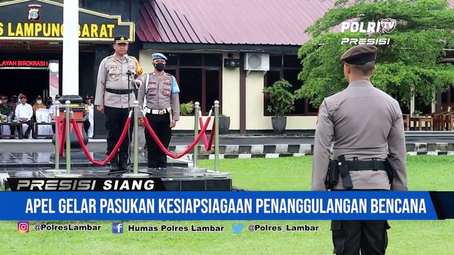 Polres Lambar Laksanakan Apel Gelar Pasukan Siaga Bencana