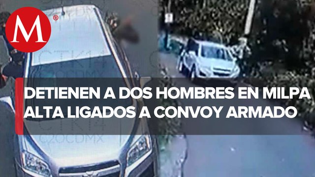 Detienen a dos hombres ligados a vehículos donde viajaban civiles armados en Milpa Alta